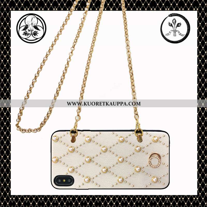 Kuori iPhone Xs Max, Kuoret iPhone Xs Max, Kotelo iPhone Xs Max Nahkakuori Ketju Puhelimen Net Red V