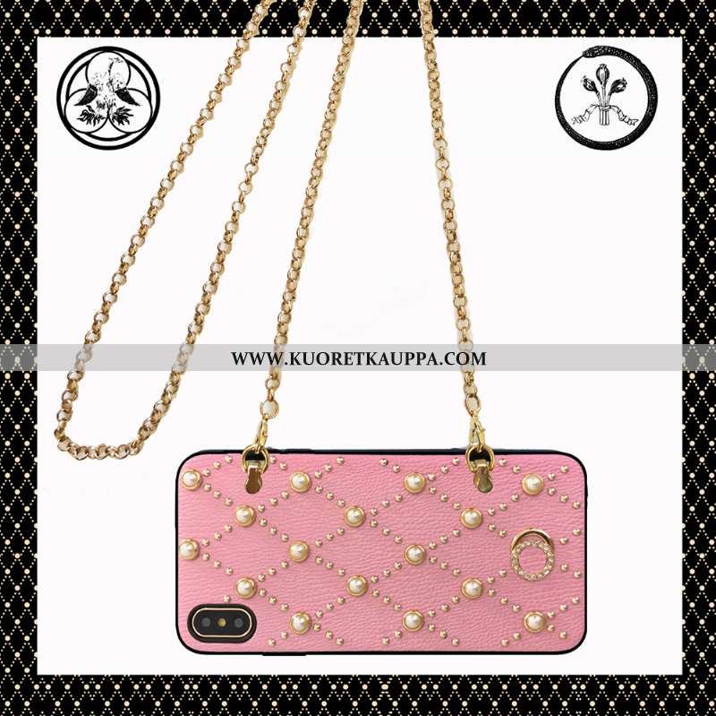 Kuori iPhone Xs Max, Kuoret iPhone Xs Max, Kotelo iPhone Xs Max Nahkakuori Ketju Puhelimen Net Red V