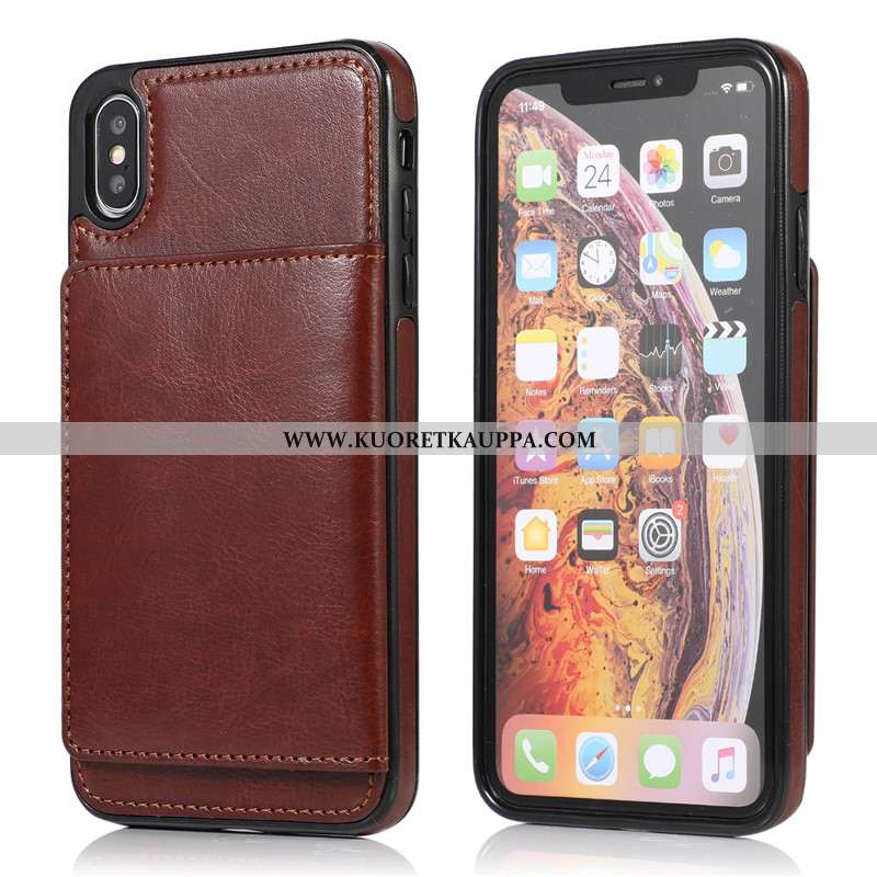 Kuori iPhone Xs Max, Kuoret iPhone Xs Max, Kotelo iPhone Xs Max Salkku Nahkakuori Jauhe Luova Pinkki