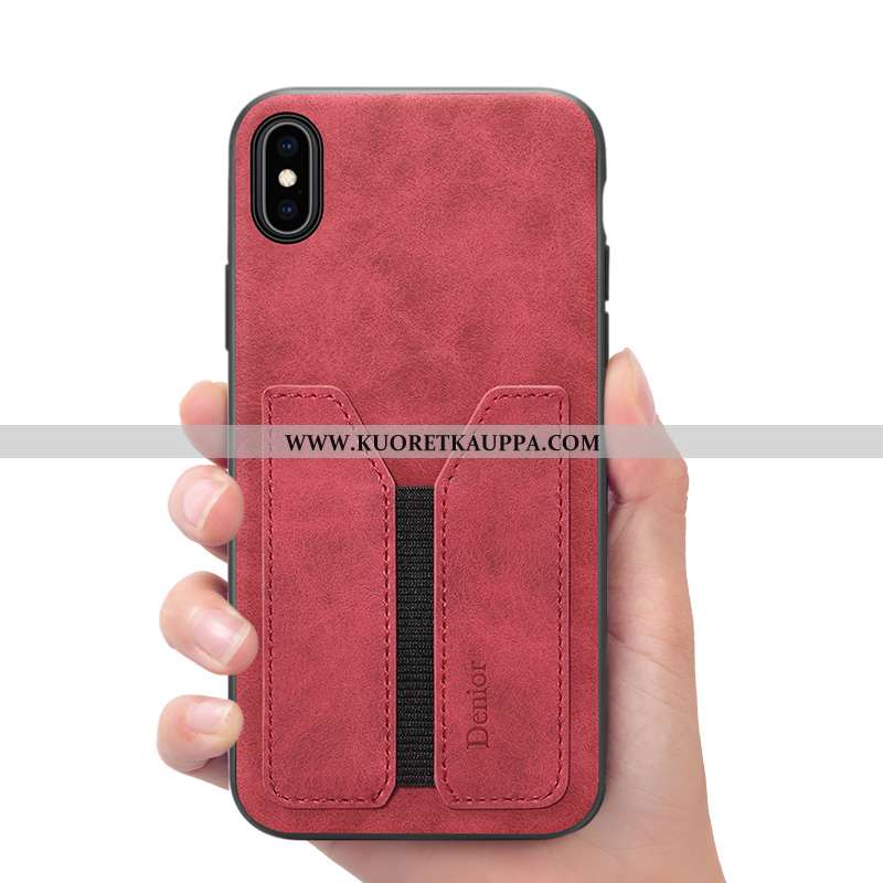 Kuori iPhone Xs Max, Kuoret iPhone Xs Max, Kotelo iPhone Xs Max Salkku Nahkakuori Puhelimen Harmaa