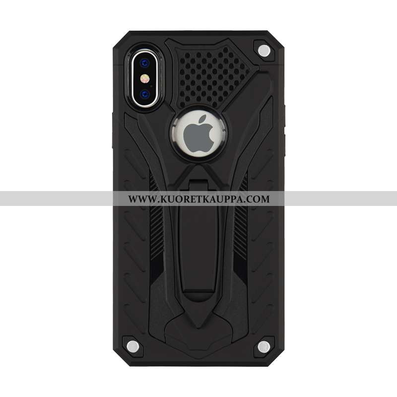 Kuori iPhone Xs Max, Kuoret iPhone Xs Max, Kotelo iPhone Xs Max Suojaus Murtumaton Tuki Mustat
