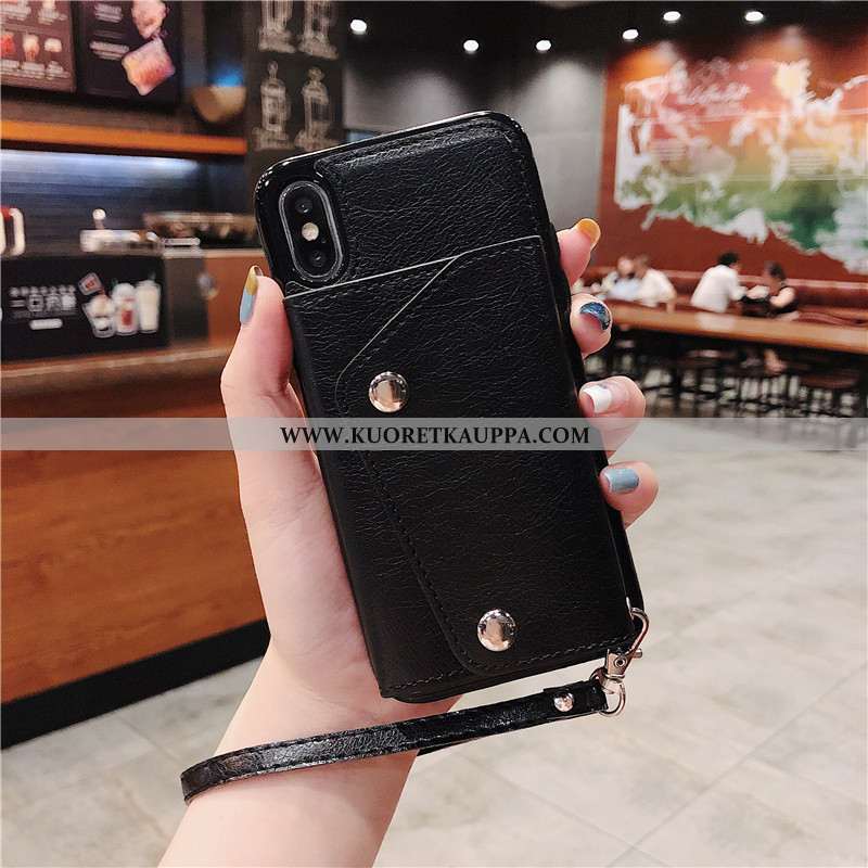 Kuori iPhone Xs Max, Kuoret iPhone Xs Max, Kotelo iPhone Xs Max Suuntaus Nahkakuori Lyhyet Salkku Pu