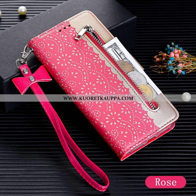 Kuori iPhone Xs Max, Kuoret iPhone Xs Max, Kotelo iPhone Xs Max Vetoketju Nahkakuori Violetti All In