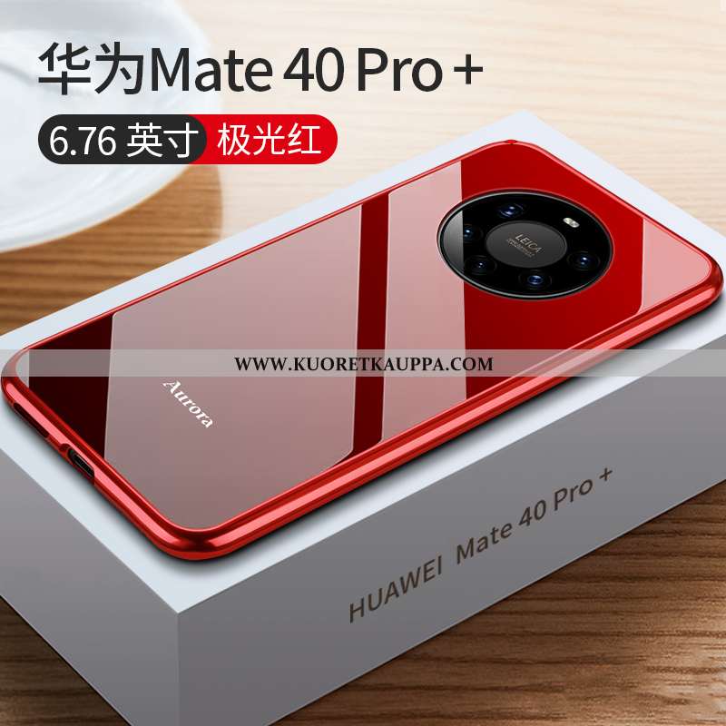 Kuori Huawei Mate 40 Pro+, Kuoret Huawei Mate 40 Pro+, Kotelo Huawei Mate 40 Pro+ Suojaus Lasi Punai