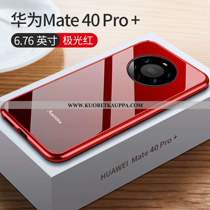 Kuori Huawei Mate 40 Pro+, Kuoret Huawei Mate 40 Pro+, Kotelo Huawei Mate 40 Pro+ Suojaus Lasi Punai