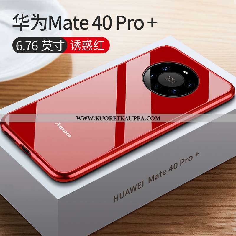 Kuori Huawei Mate 40 Pro+, Kuoret Huawei Mate 40 Pro+, Kotelo Huawei Mate 40 Pro+ Suojaus Lasi Punai