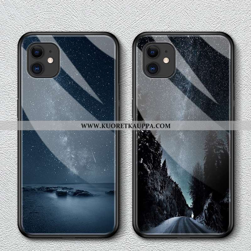 Kuori iPhone 12, Kuoret iPhone 12, Kotelo iPhone 12 Lasi Suuntaus Puhelimen Rotta Mustat