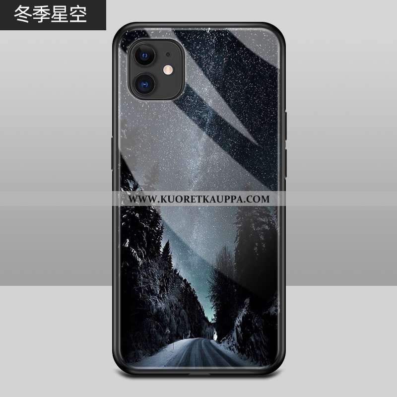 Kuori iPhone 12, Kuoret iPhone 12, Kotelo iPhone 12 Lasi Suuntaus Puhelimen Rotta Mustat