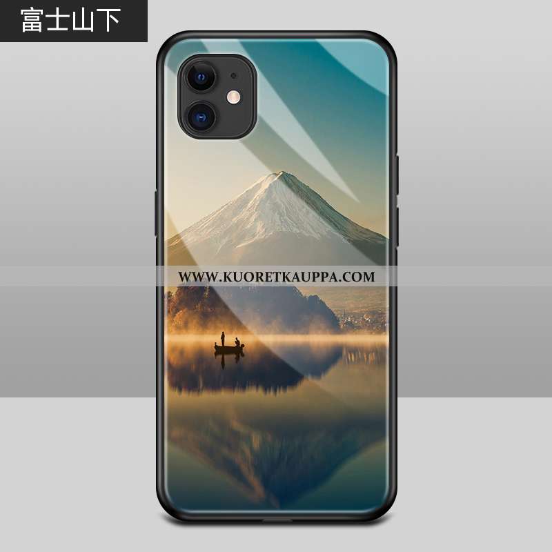 Kuori iPhone 12, Kuoret iPhone 12, Kotelo iPhone 12 Lasi Suuntaus Puhelimen Rotta Mustat