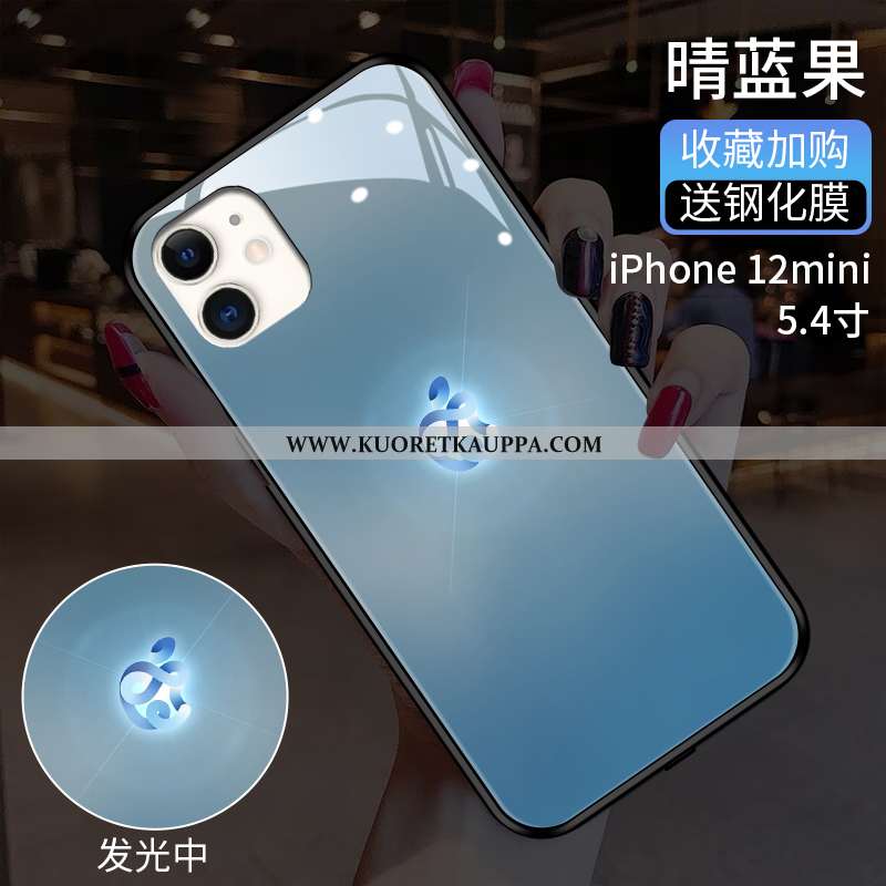 Kuori iPhone 12 Mini, Kuoret iPhone 12 Mini, Kotelo iPhone 12 Mini Suojaus Lasi Sininen Suuntaus