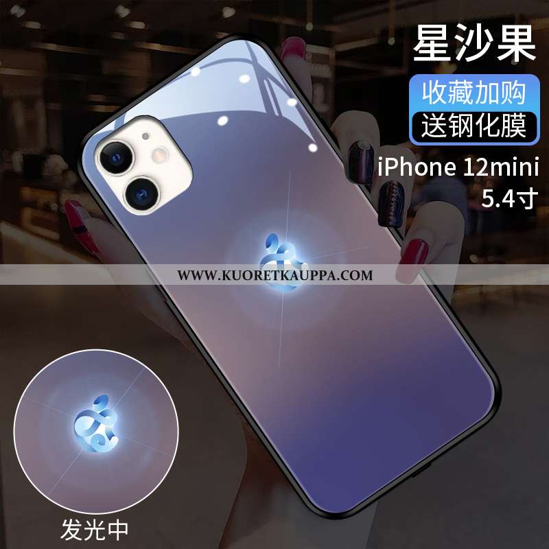 Kuori iPhone 12 Mini, Kuoret iPhone 12 Mini, Kotelo iPhone 12 Mini Suojaus Lasi Sininen Suuntaus