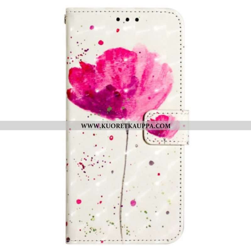Case Nahkakotelo Samsung Galaxy A13 Suojaketju Kuori Hihna Poppy