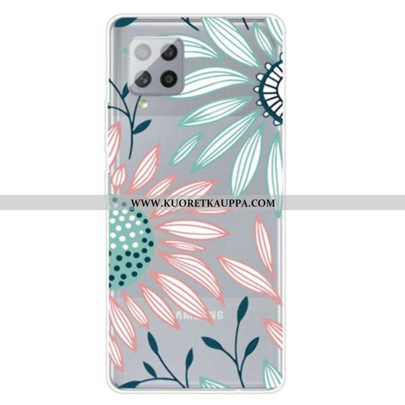 Case Samsung Galaxy A42 5G Läpinäkyvä Yksi Kukka