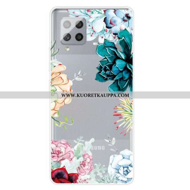 Case Samsung Galaxy A42 5G Saumattomat Akvarellikukat