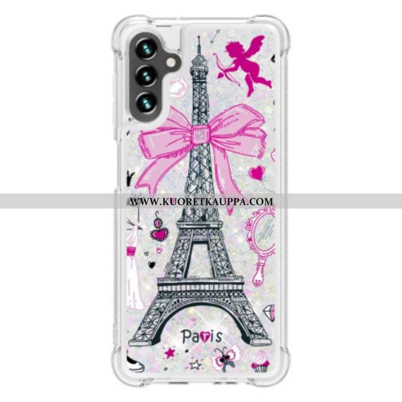 Case Samsung Galaxy A54 5G Eiffel-tornin Paljetteja
