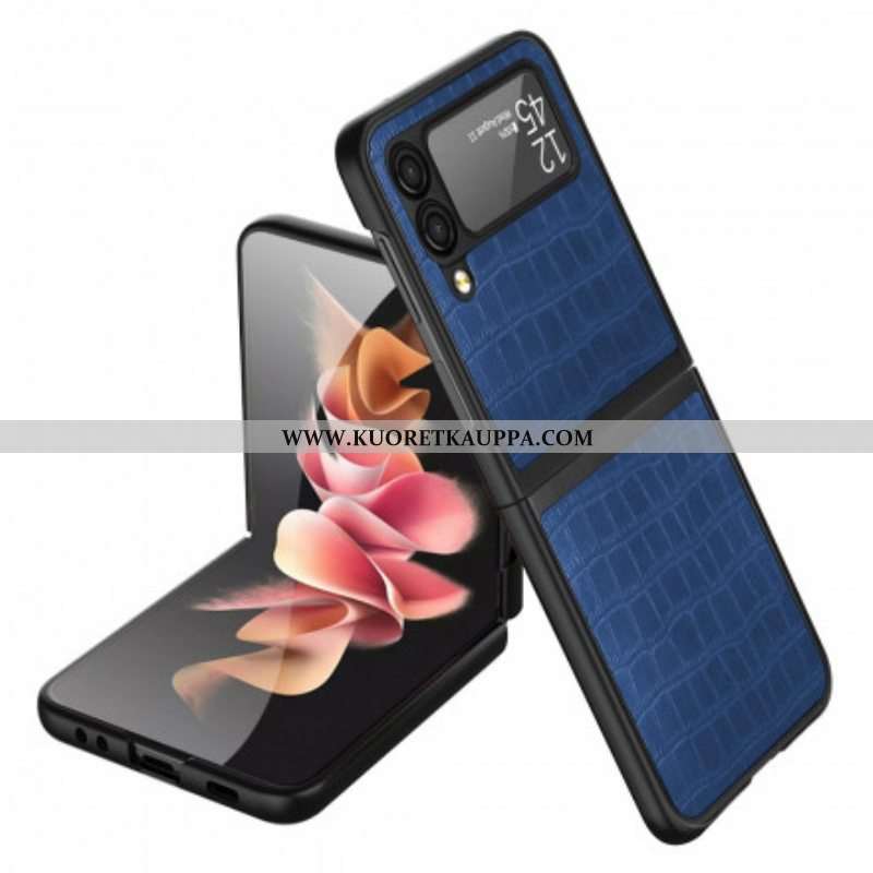 Case Samsung Galaxy Z Flip 3 5G Kotelot Flip Krokotiilin Ihotyyli