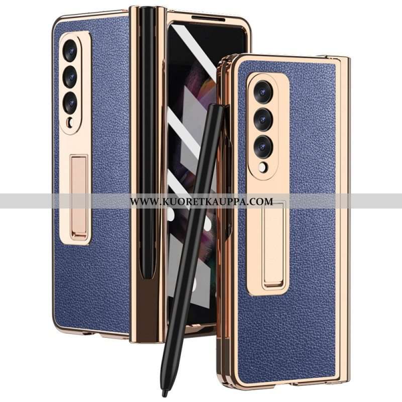 Case Samsung Galaxy Z Fold 3 5G Monitoiminen Litsi-nahka