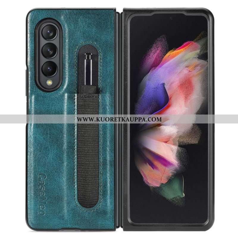 Case Samsung Galaxy Z Fold 3 5G Style Nahkainen Kynäteline Caseneo