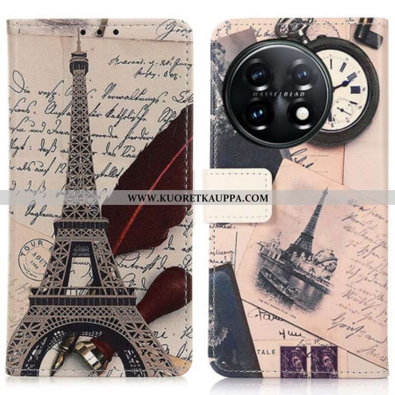 Flip Case OnePlus 11 5G Runoilijan Eiffel-torni