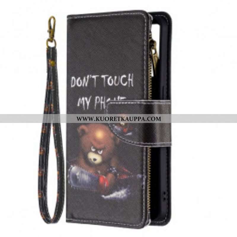 Flip Case Oppo Reno 6 5G Vetoketjullinen Taskukarhu