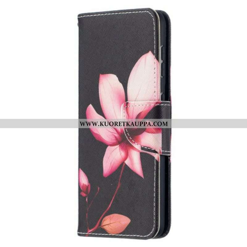 Flip Case Samsung Galaxy S21 5G Vaaleanpunainen Kukka