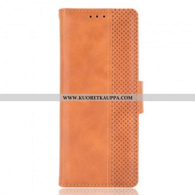 Flip Case Samsung Galaxy Z Fold 3 5G Tyylitelty Nahkaefekti