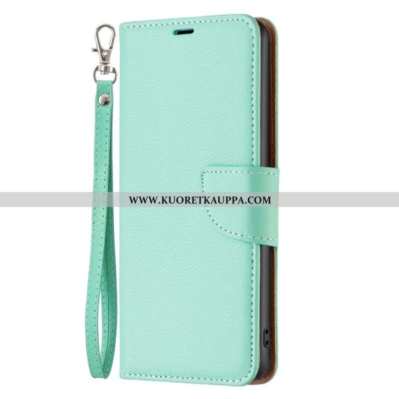 Flip Case Xiaomi 12T / 12T Pro Suojaketju Kuori Strappy Litchi Leather Style