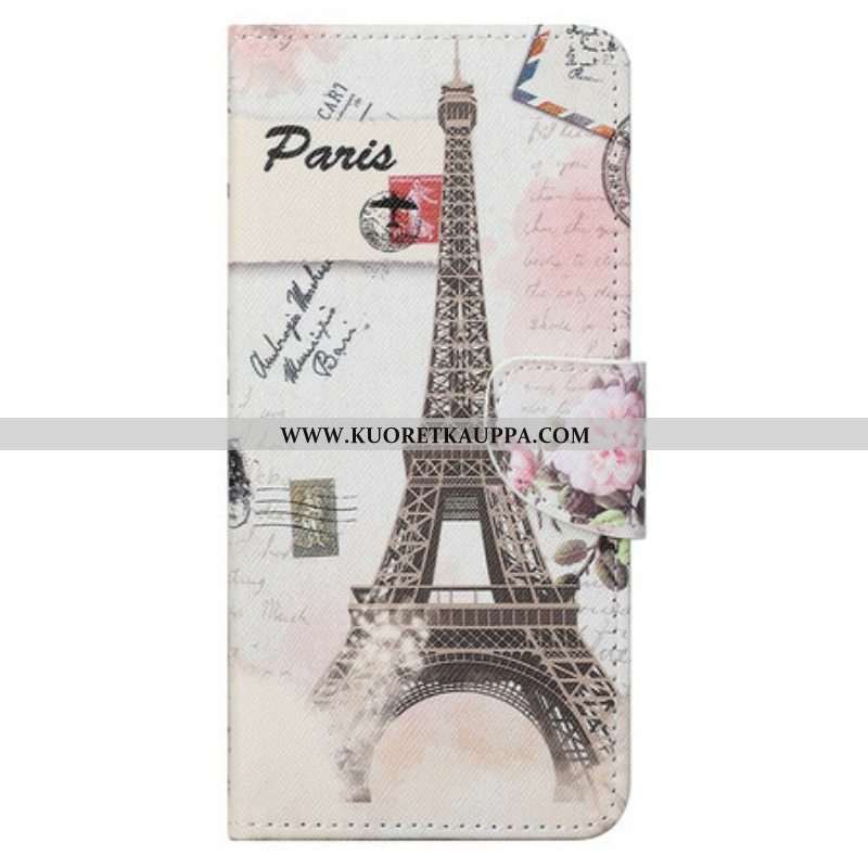 Flip Case iPhone 13 Pro Max Retro Eiffel-torni
