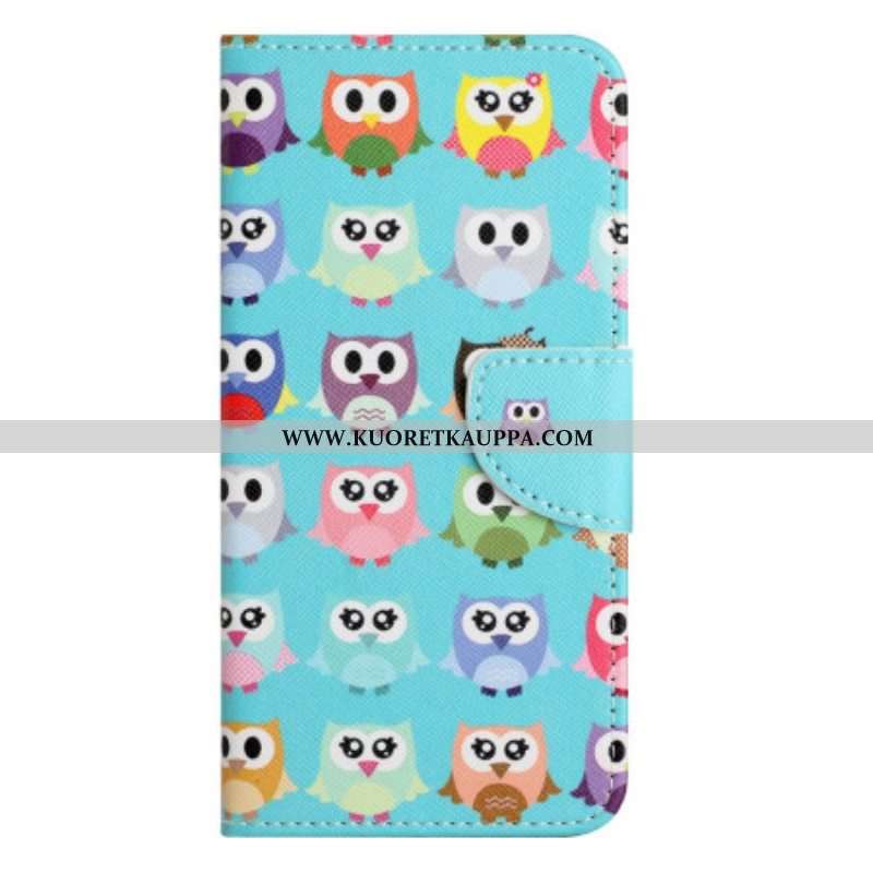 Flip Case iPhone 14 Plus Pöllöjen Heimo