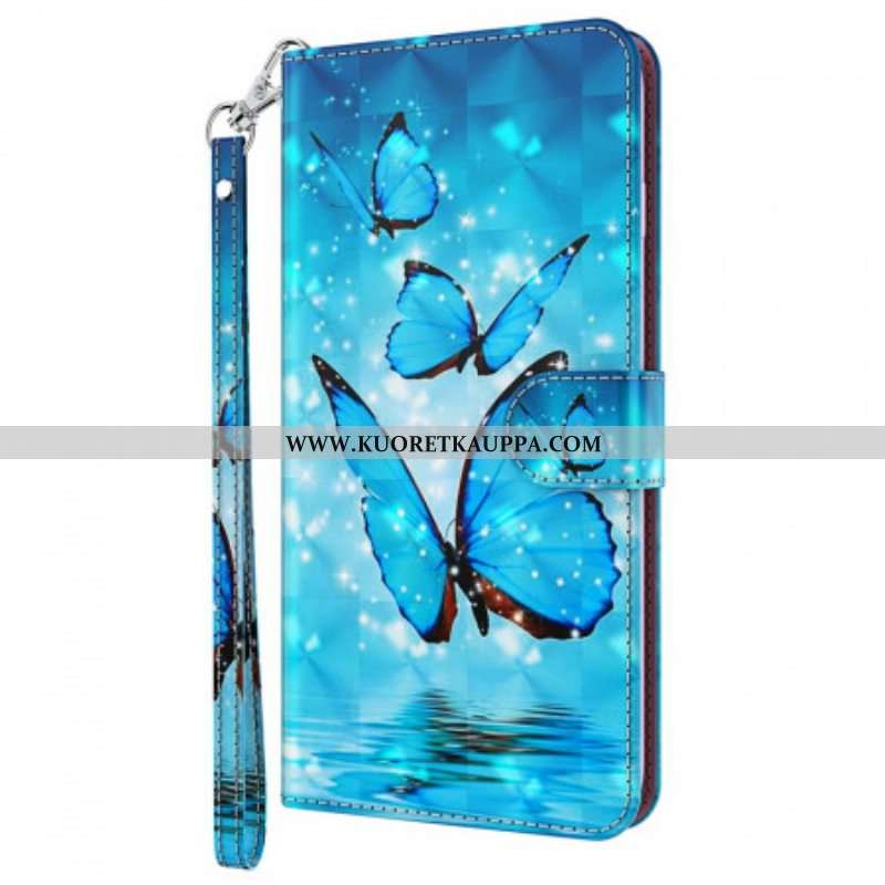 Kotelot Moto G71 5G Lentävät Siniset Perhoset