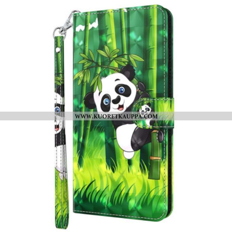 Kotelot Oppo A94 5G Panda Kaulanauhalla