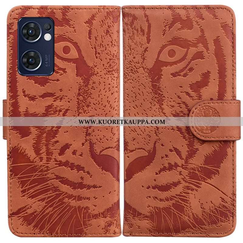 Kotelot Oppo Find X5 Lite Tiger-kasvoprintti