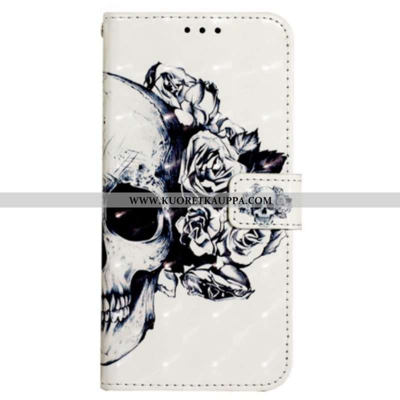 Kotelot Samsung Galaxy A13 Suojaketju Kuori Kukkakallo Hihnalla