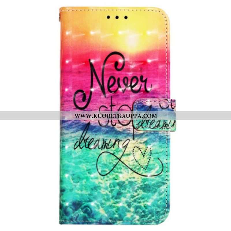 Kotelot Samsung Galaxy A13 Suojaketju Kuori Älä Koskaan Lopeta Unelmoimista Strappy