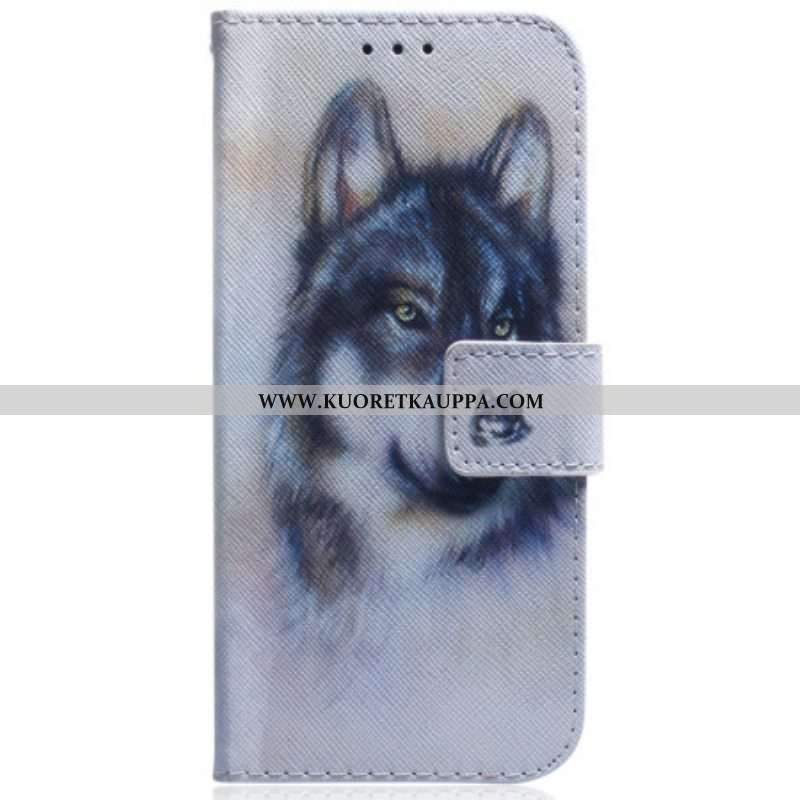 Kotelot Samsung Galaxy A54 5G Suojaketju Kuori Strappy Watercolour Wolf