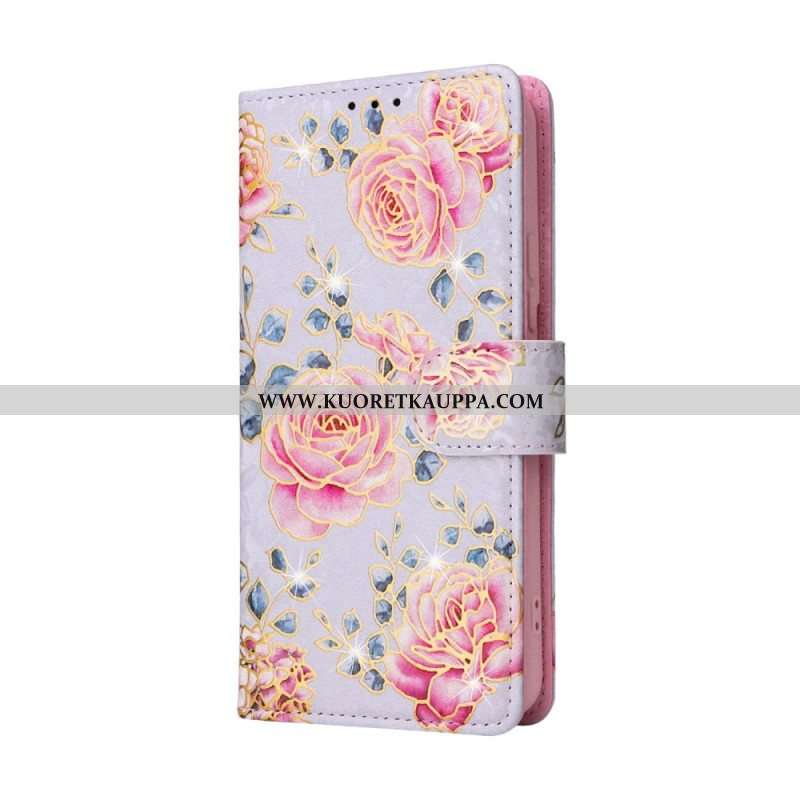 Kotelot Samsung Galaxy S23 5G Rfid-kukat Kaulanauhalla