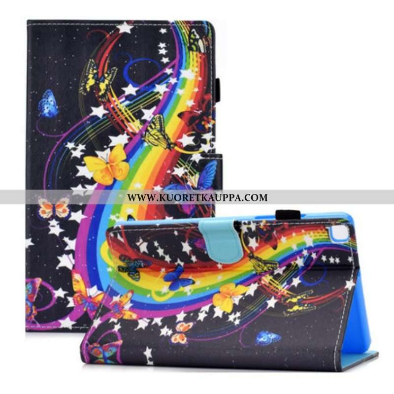 Kotelot Samsung Galaxy Tab A7 Lite Sateenkaaren Perhoset