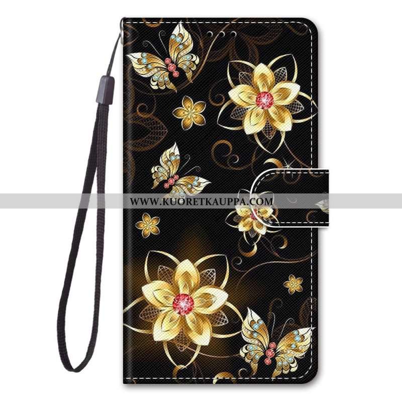 Kotelot Xiaomi 12 / 12X Suojaketju Kuori Strappy Kukka