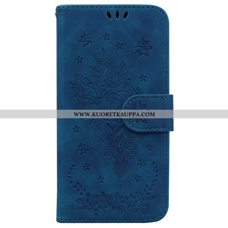 Kotelot Xiaomi 12 / 12X Suojaketju Kuori Strappy Ruusut Ja Perhoset