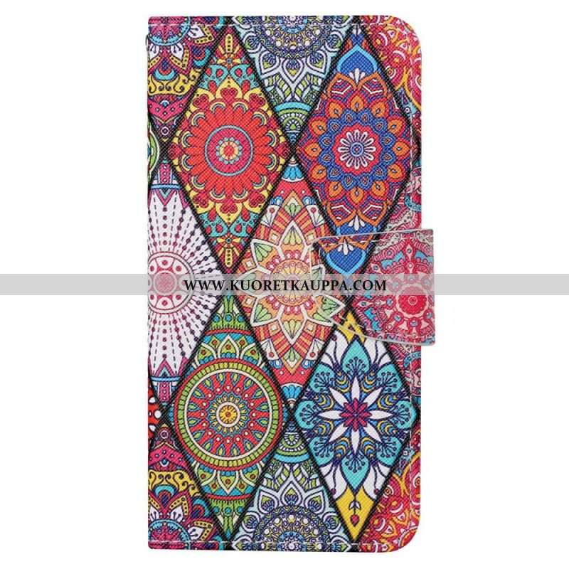 Kotelot Xiaomi 12T / 12T Pro Patchwork Kaulanauhalla