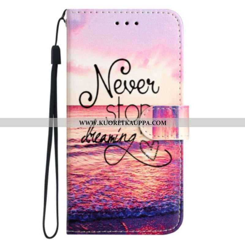 Kotelot Xiaomi Redmi A1 Suojaketju Kuori Älä Koskaan Lopeta Unelmoimista Strappy