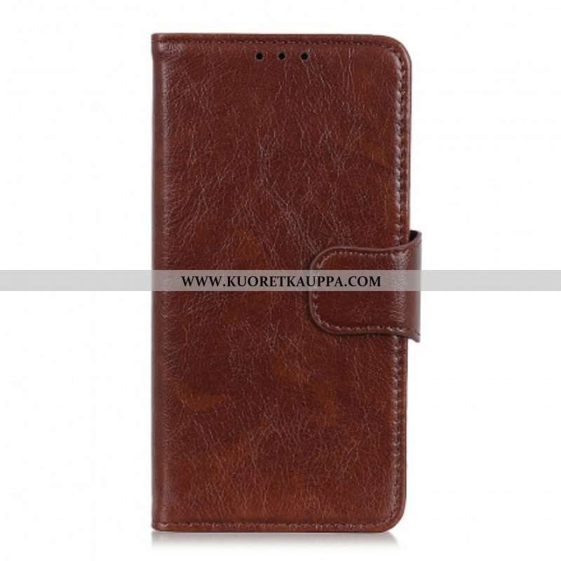 Kotelot Xiaomi Redmi Note 10 5G Halkaistu Nappan Nahka