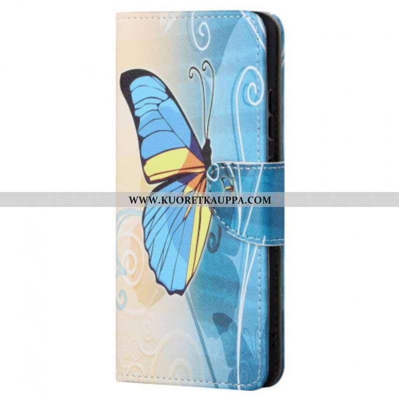 Kotelot Xiaomi Redmi Note 11 / 11S Sininen Ja Keltainen Perhonen