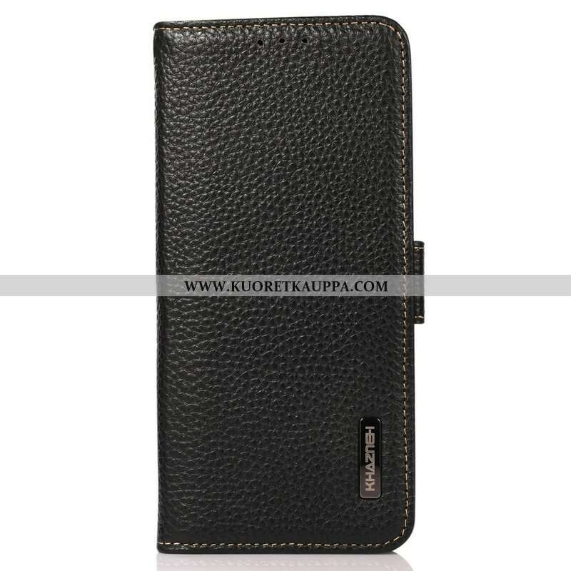 Kotelot iPhone 13 Pro Litsi Nahka Rfid Khazneh