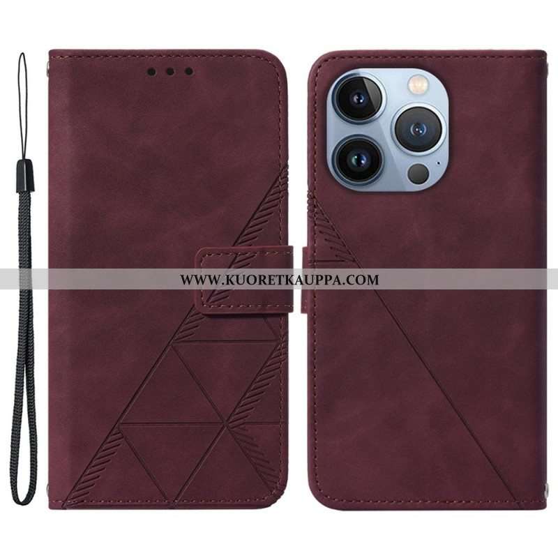 Kotelot iPhone 14 Plus Pyramid-nahkaefekti