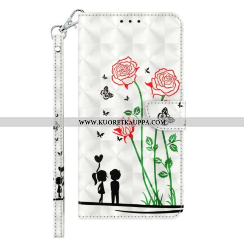 Kotelot iPhone 14 Suojaketju Kuori Lanyard Love Dandelions