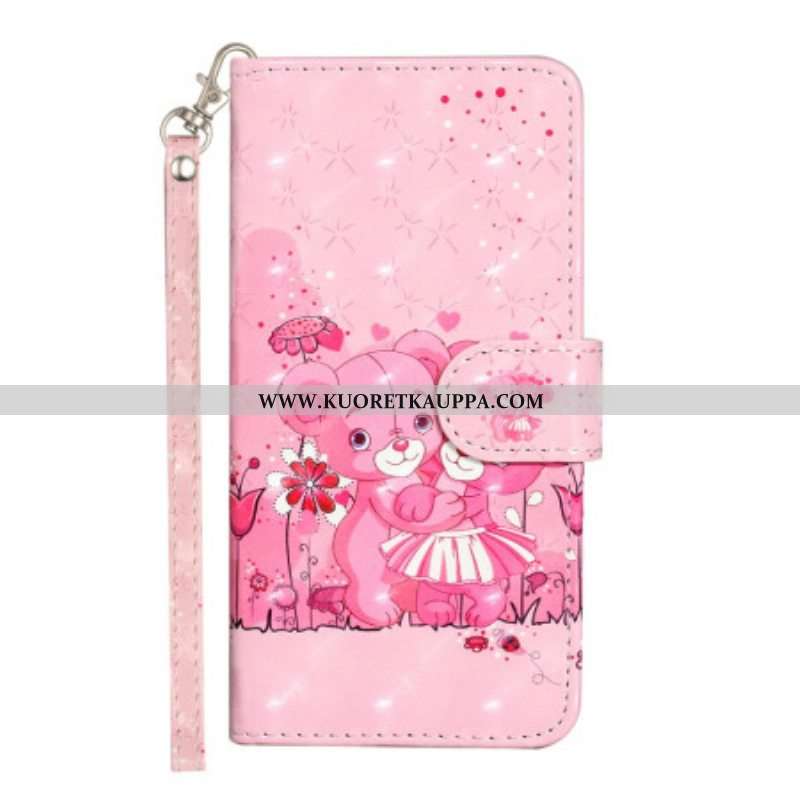 Kotelot iPhone 15 Plus Suojaketju Kuori 3d-nallekarhut Hihnalla