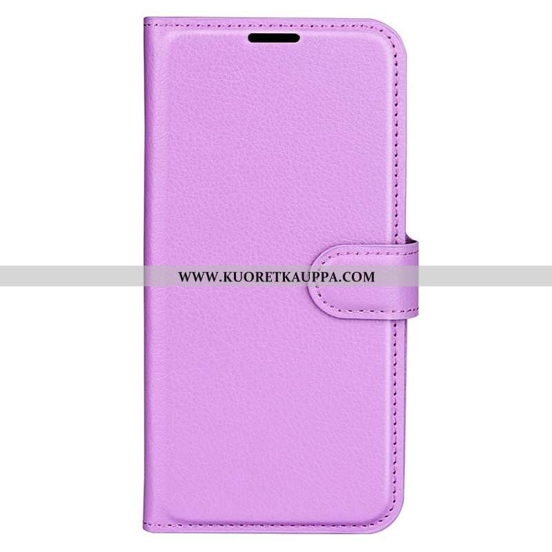 Kotelot iPhone 15 Pro Max Classic Litchi Faux Leather