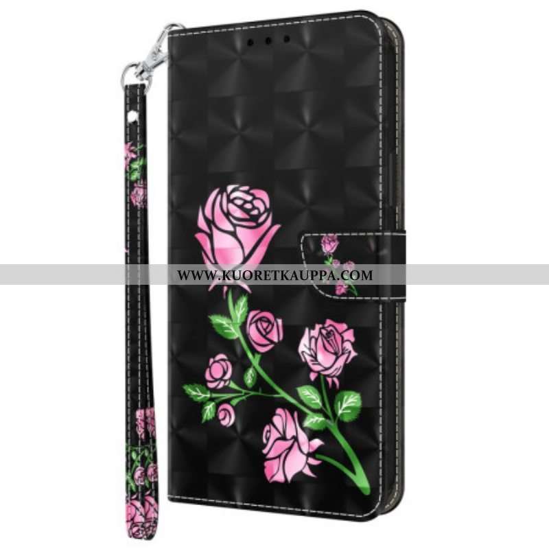 Kotelot iPhone 15 Pro Max Suojaketju Kuori Strap Roses