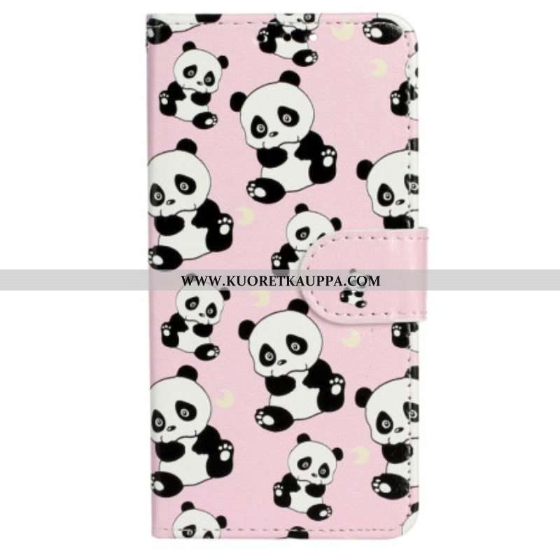 Kotelot iPhone 15 Suojaketju Kuori Pienet Pandat Hihnalla